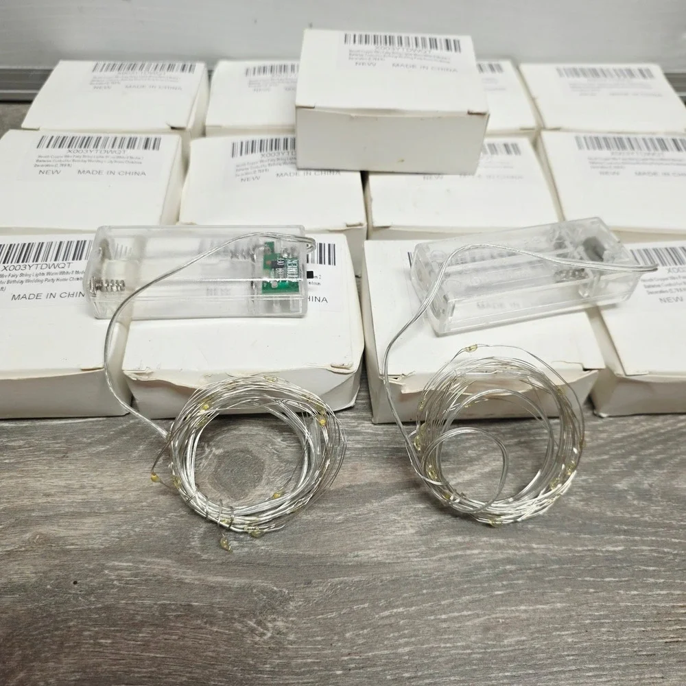 Honch 26 Pack Warm White Copper Wire Fairy String Lights 8 Modes 43in Bulk Lot
